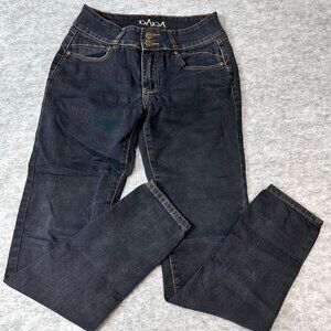 Para Jeans Womens Junior 9  29 Dark‎ Wash Straight Leg Zipper mid-rise